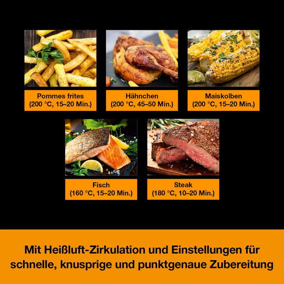 KOCHWERK Digitale Heißluftfritteuse 5L Grillen Backen & Erhitzen mit Timer 1400W