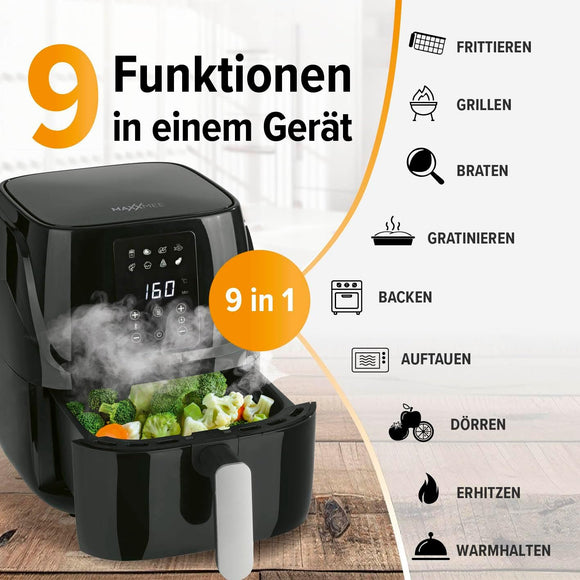 MAXXMEE Heißluft-Fritteuse Digital 3L Heißluftofen, Grill & Fritteuse 1300W
