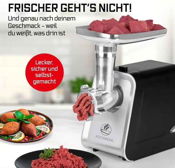 Kochwerk Fleischwolf Wurstmaschine Spritzgebäck Wurstfüller Zerkleinerer