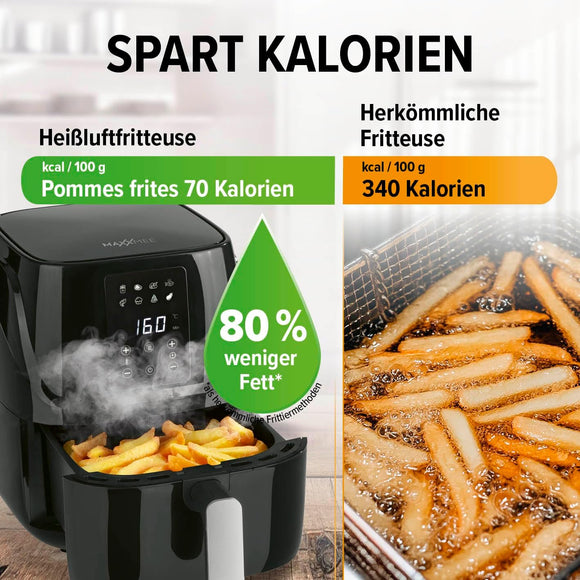 MAXXMEE Heißluft-Fritteuse Digital 3L Heißluftofen, Grill & Fritteuse 1300W
