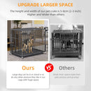 BingoPaw Hundekäfig XXL Transportbox Hundebox Metall mit 3 Türen und 4 Rollen-5