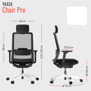 Yaasa Pro Bürostuhl Ergonomisch mit Kopfstütze Schreibtisch 3D Flex Schwarz-6
