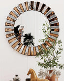 Wandspiegel Gold Rundspiegel Dekorativ Ø 60cm Dekospiegel Rund Spiegel Gold-2