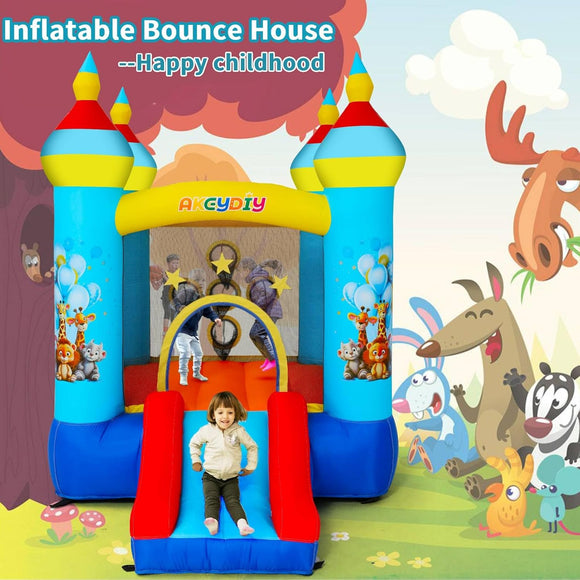 Hüpfburg Springburg für Kinder mit Rutsche 270 x 200 cm mit Gebläse Party Feier