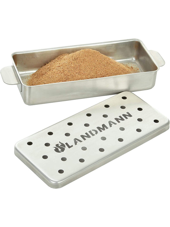 LANDMANN Selection Räucherbox Edelstahl 700 ml für Gas- und Holzkohlegrills