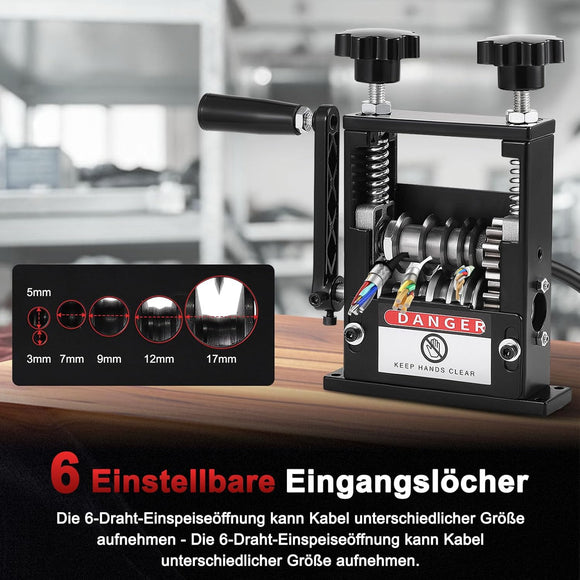 Kabelabisoliermaschine Abisolierer Manuell 6 Kanäle und 5 Klingen für 1-17 mm