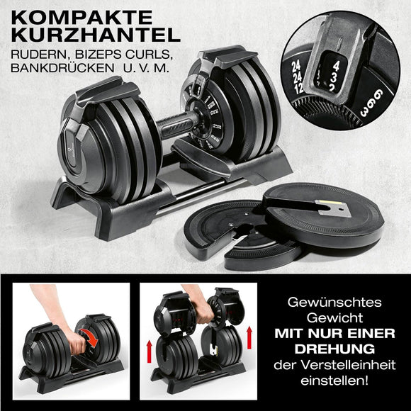 FitEngine Multifunktionshantel Set Hantelscheibe Gewichte von 3-24kg Verstellbar