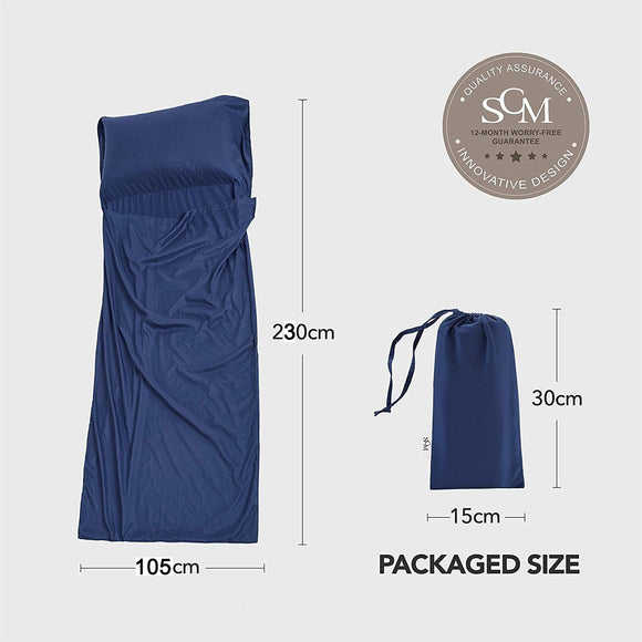 Schlafsack Mikrofaser mit Reißverschluss Leicht & Dünn Atmungsaktiv 230 x 105 cm