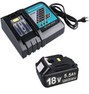 Ersatzakku Kompatibel mit Makita 18V Akku 5,5ah 5500mAh mit DC18RC Ladegerät-1