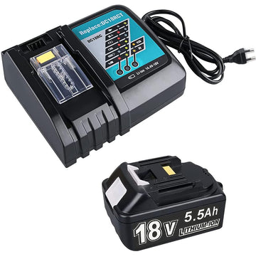 Ersatzakku Kompatibel mit Makita 18V Akku 5,5ah 5500mAh mit DC18RC Ladegerät