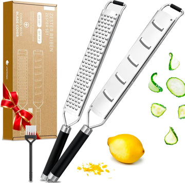 Exitoso Zester Reibe Zitronenreibe 2er Set Muskat Schoko Raspel Parmesan Hobel