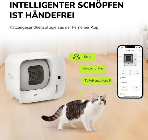 Furbulous FB001 Selbstreinigendes Katzenklo Katzentoilette Deo App-Kontrolle 60L