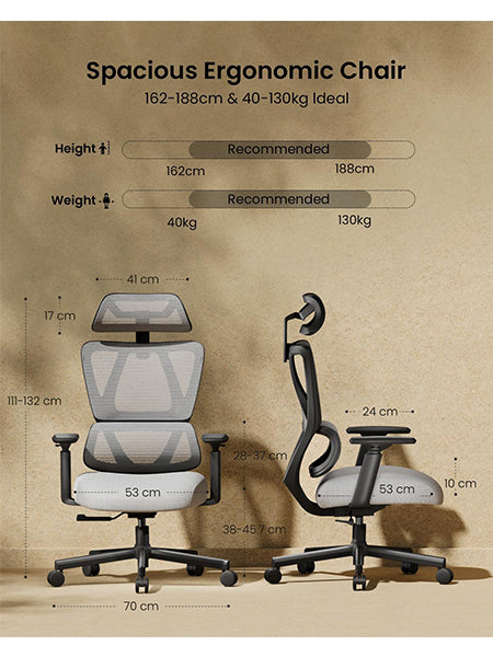 ProtoArc EC100 Ergonomischer Bürostuhl Computer-Schreibtischstuhl Federkissen