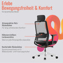 Yaasa Pro Bürostuhl Ergonomisch mit Kopfstütze Schreibtisch 3D Flex Schwarz-4