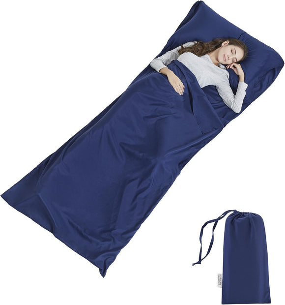 Schlafsack Mikrofaser mit Reißverschluss Leicht & Dünn Atmungsaktiv 230 x 105 cm