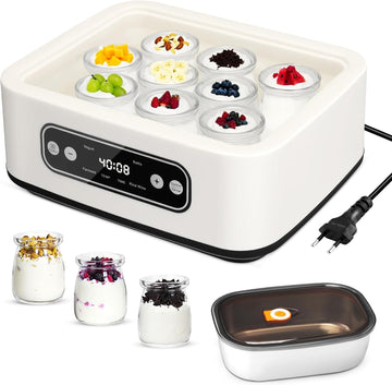 Probiotischer Joghurtbereiter mit 9 Glasbehältern 1600 ml Joghurtmaschine Küche