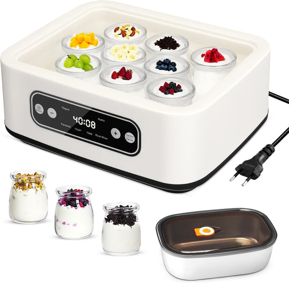 Probiotischer Joghurtbereiter mit 9 Glasbehältern 1600 ml Joghurtmaschine Küche