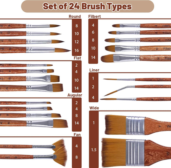 Pinselset 29 Teile Malen Acrylfarben Künstlerpinsel Körperbemalung Acryl Aquarell