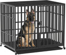 BingoPaw Hundekäfig XXL Transportbox Hundebox Metall mit 3 Türen und 4 Rollen-1
