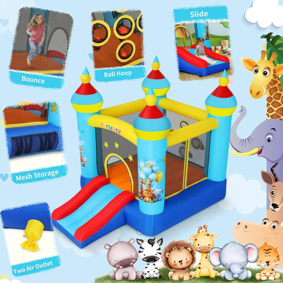 Hüpfburg Springburg für Kinder mit Rutsche 270 x 200 cm mit Gebläse Party Feier