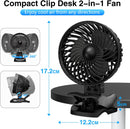 OUILA Mini Ventilator zum Anklippen USB Kinderwagen Schreibtisch 360° drehbar-6