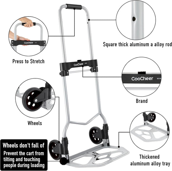 Sackkarre Alu Transportkarre klappbar Langer Teleskopgriff 100cm bis 120 kg