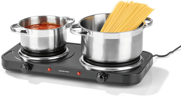 GOURMETmaxx Kochplatte Doppel Kochfeld 2500W Elektro Herdplatte Camping Kocher
