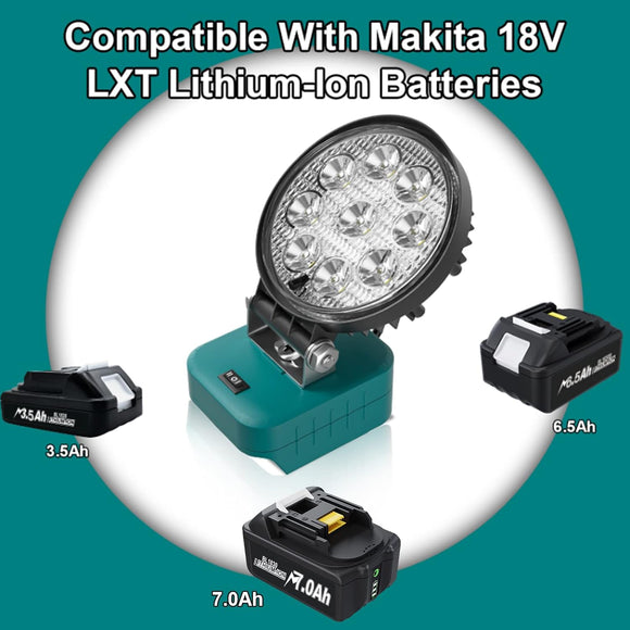 Akku Strahler LED Arbeitsleuchte 18V Kabellos Flutlicht kompatibel mit Makita