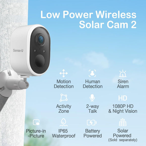 Sense-U 2 Wireless Überwachungskamera Außen & Innen HD Video Nachtsicht Alarm