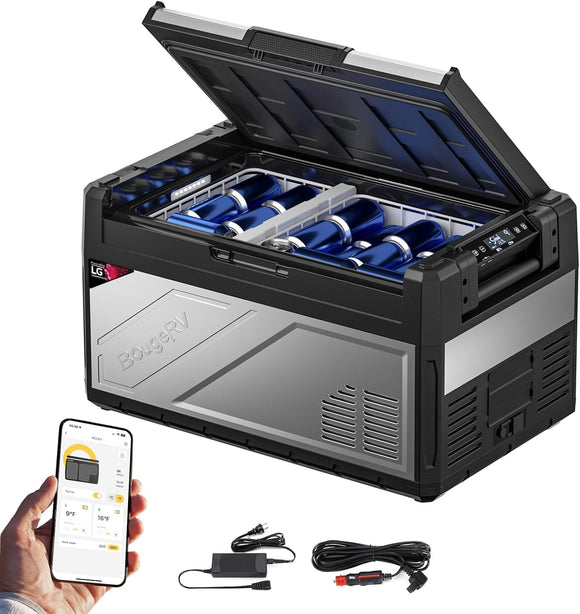 BougeRV Rocky2 Kompressor Kühlbox 230V Kühlschrank mit Gefrierfach Camping Auto