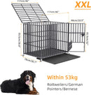 BingoPaw Hundekäfig XXL Transportbox Hundebox Metall mit 3 Türen und 4 Rollen-3