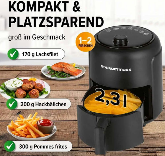 GourmetMAXX Heißluftfritteuse 2,3L Heißluft Ofen