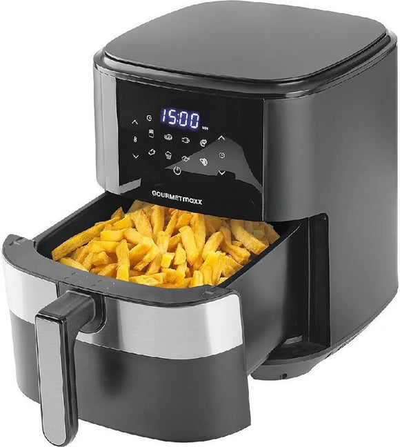 GOURMETmaxx Heißluft-Fritteuse Digital 6,2L 1500W mit 8 Programmen Schwarz