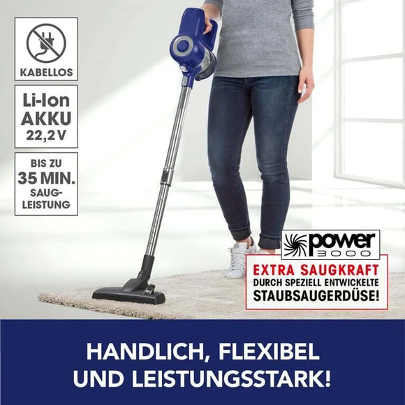 CLEANmaxx 2in1 Akku-Staubsauger Beutellos Kabellos Zyklon Handsauger Boden Auto