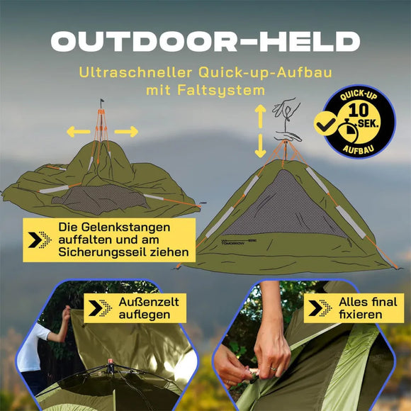Zelt 3 Personen Campingzelt Kuppelzelt Wurfzelt