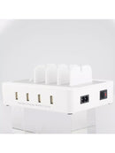 Multifunktionale USB-Ladestation mit 4 Ports und 4 Ladekabel für Handy Laptop-7