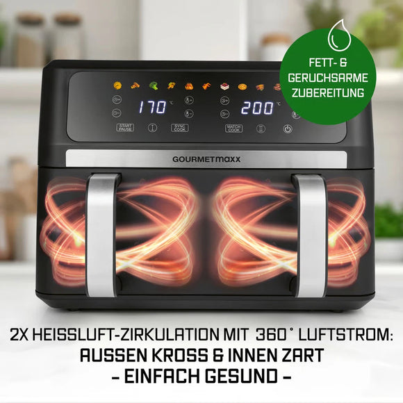 GOURMETmaxx Heißluftfritteuse AirGenius XXL 10L