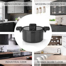 N8WERK Energiespartopf Schnellkochtopf 24 cm Aluminium Aluguss 5,8L Schwarz-5