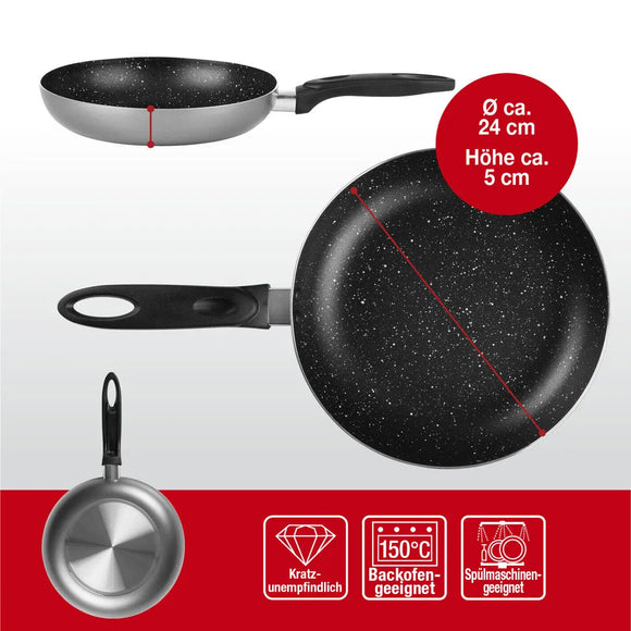 Mama Rossi Aluminium Pfanne Bratpfanne 24cm antihaft Küchenpfanne Ofenpfanne