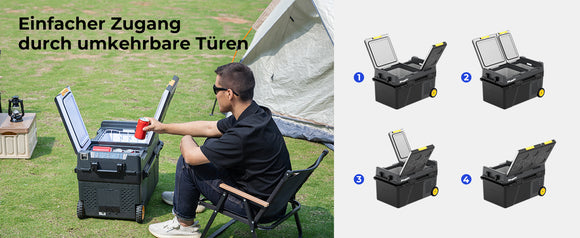 BougeRV CRD2 Kompressor Kühlbox 40L mit Gefrierfach Doppeltür Reise Camping Auto