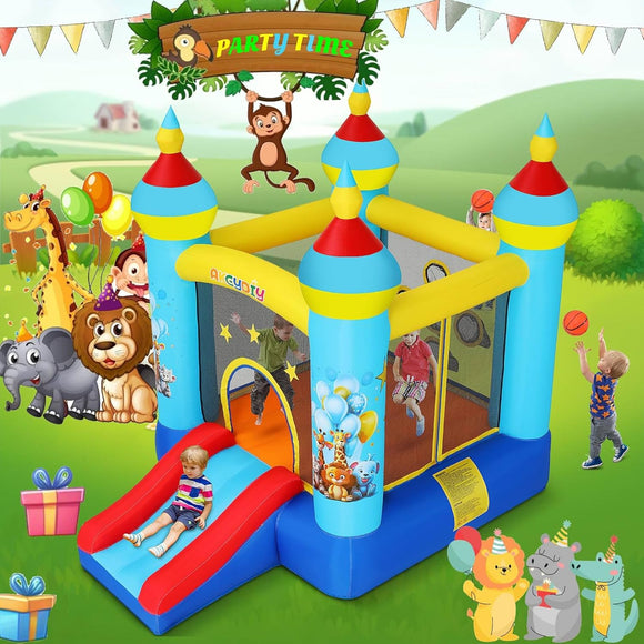 Hüpfburg Springburg für Kinder mit Rutsche 270 x 200 cm mit Gebläse Party Feier