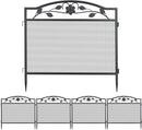 XXL Beetzaun aus Metall 5-teilig Gartenzaun Beetumrandung 80x80 cm hoch Schwarz-1