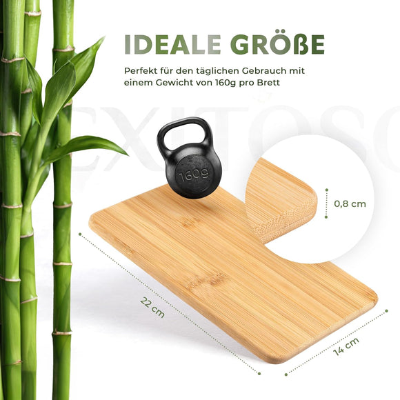Exitoso Bambus Schneidebrett 6er Set Frühstücksbrett Holz Küchenbrett 22x14 cm