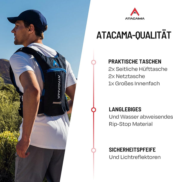 Atacama Trinkrucksack Laufrucksack ohne Blase Blau