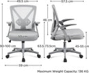 Yaheetech Bürostuhl Schreibtischstuhl Klappbare Armlehnen Drehstuhl Ergonomisch-9