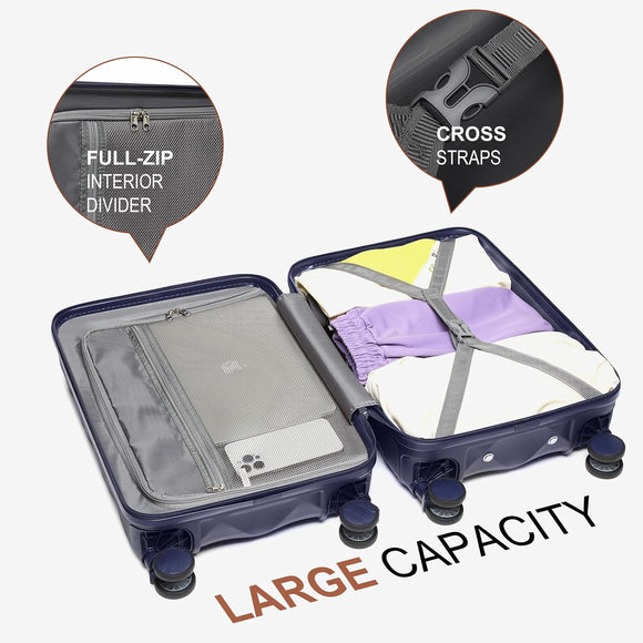 Sea choice Hartschalen Trolley Koffer Set 5tlg Reisekoffer mit TSA Schloss Beige