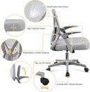 Yaheetech Bürostuhl Schreibtischstuhl Klappbare Armlehnen Drehstuhl Ergonomisch-4