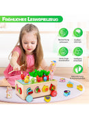 Montessori Lern-Spielzeug Koordination Kinder Baby 8-in-1 Holzspielzeug Bauernhof-3