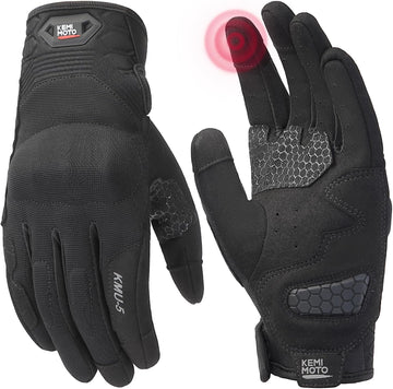 Motorrad Handschuhe Herren PU-Schaum Motorradhandschuhe Touchscreen Anti-Rutsch