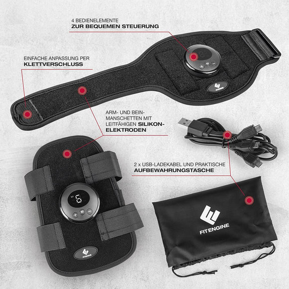 FitEngine EMS Arm- und Bein-Manschetten Elektrische Muskelstimulation Fitness